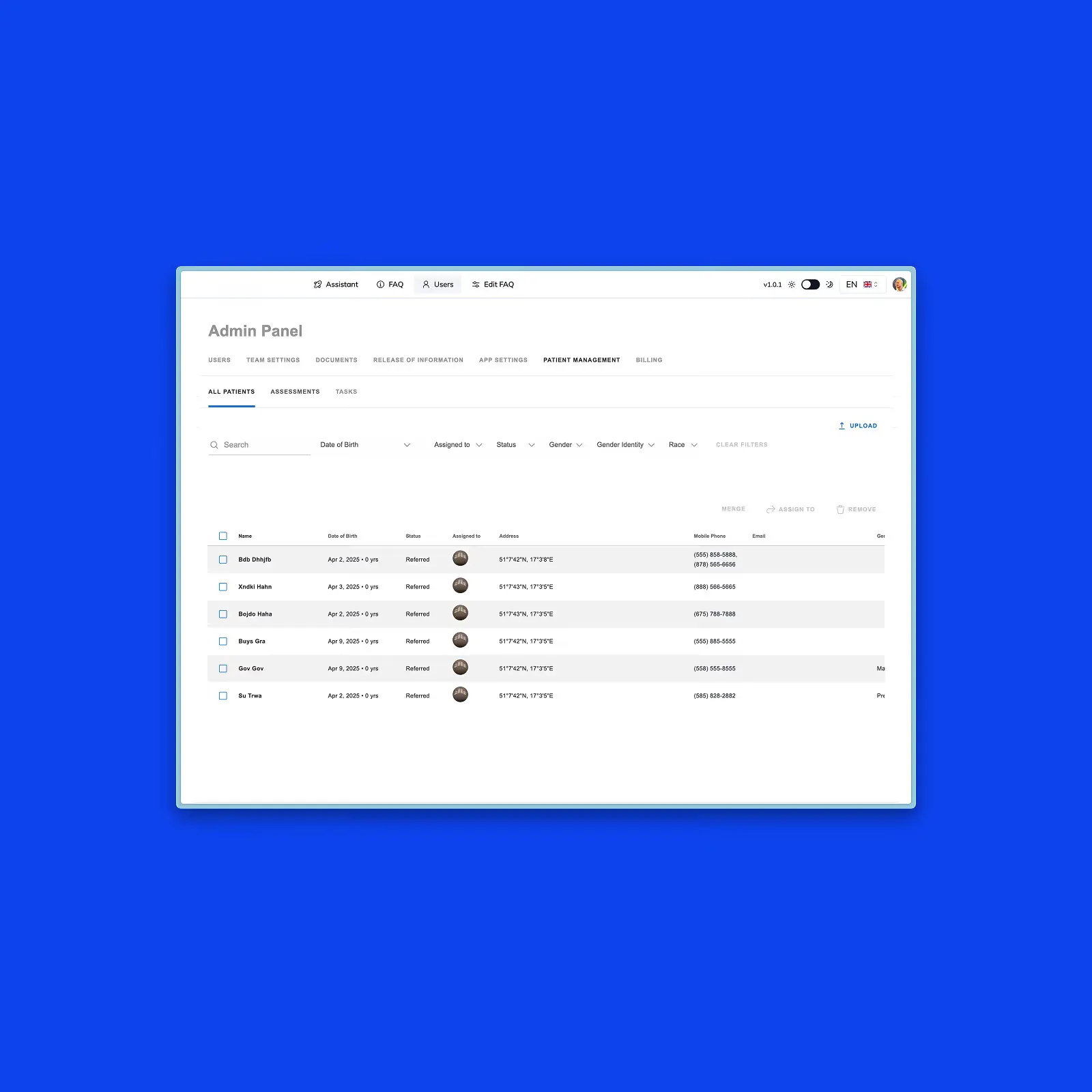 Goldie healthcare platform screenshot