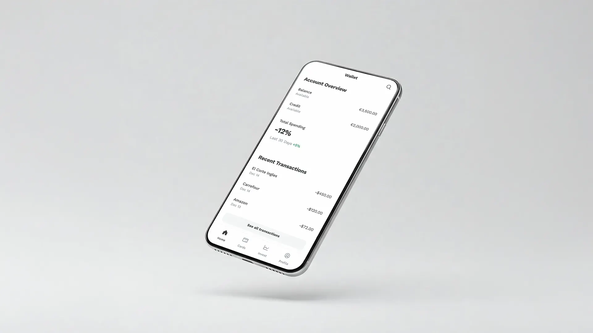 Multi-Bank Finance App for a Spanish Neobanking Company