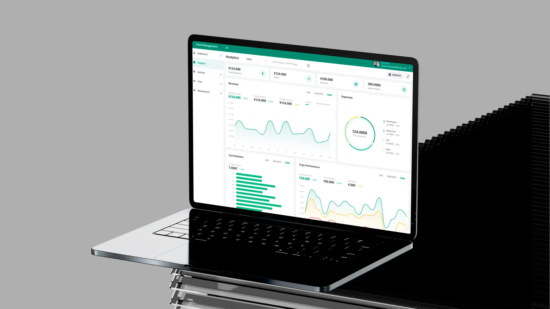 Fleet management dashboard template
